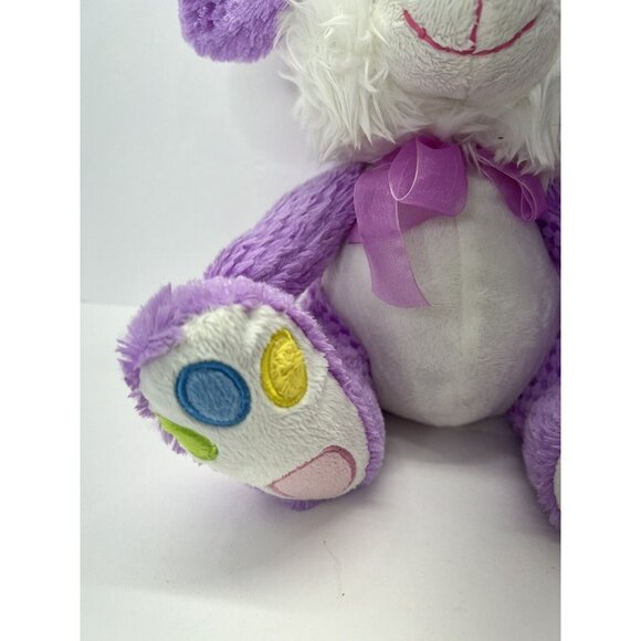 2009 Chrisha Playful Plush Purple Easter Bunny Rabbit 10 Inch Stuffed Animal Toy - Picture 3 of 11